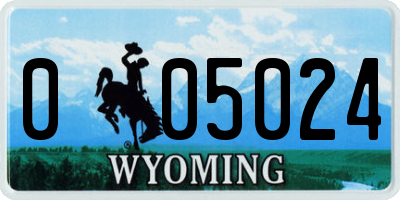 WY license plate 005024