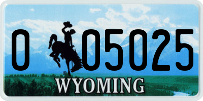 WY license plate 005025