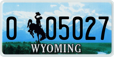 WY license plate 005027