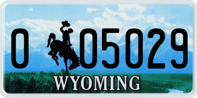 WY license plate 005029