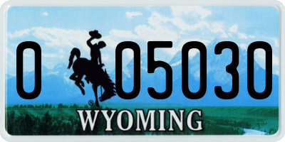 WY license plate 005030