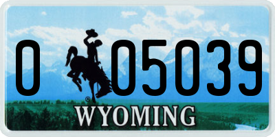 WY license plate 005039