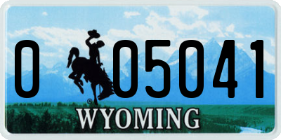 WY license plate 005041