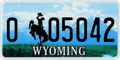 WY license plate 005042