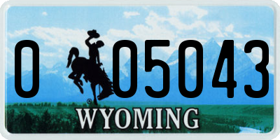 WY license plate 005043