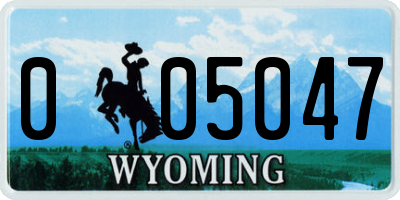 WY license plate 005047