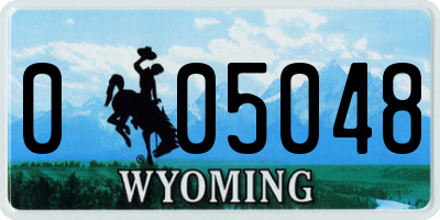 WY license plate 005048