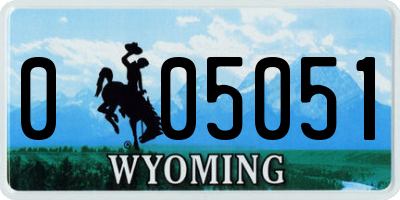 WY license plate 005051
