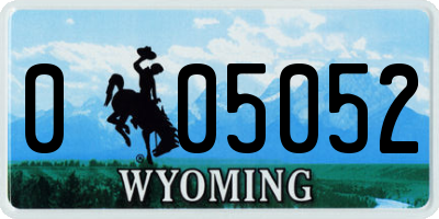 WY license plate 005052