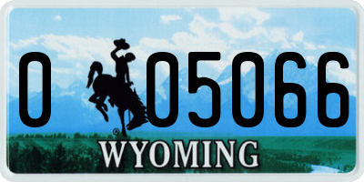 WY license plate 005066