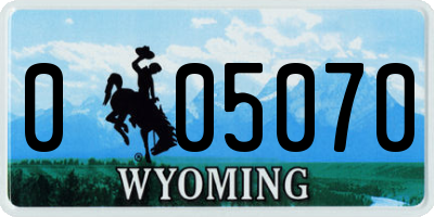 WY license plate 005070