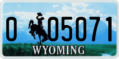 WY license plate 005071