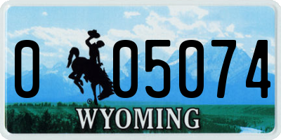 WY license plate 005074