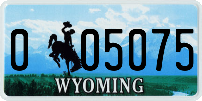 WY license plate 005075