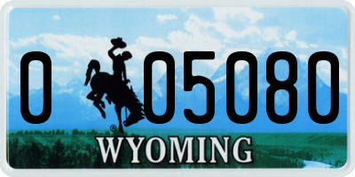 WY license plate 005080