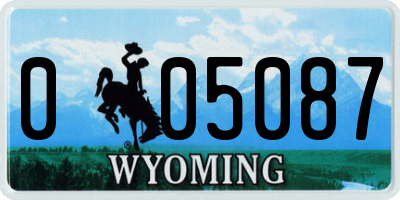 WY license plate 005087