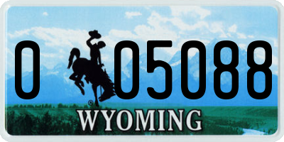 WY license plate 005088