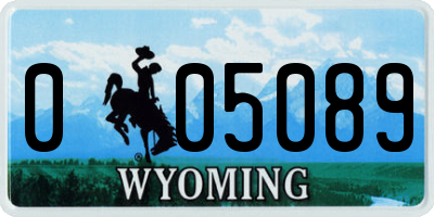 WY license plate 005089