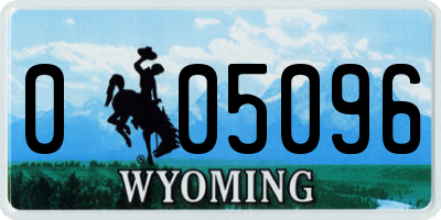 WY license plate 005096