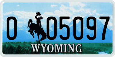 WY license plate 005097