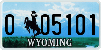 WY license plate 005101