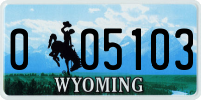 WY license plate 005103