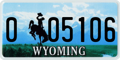 WY license plate 005106