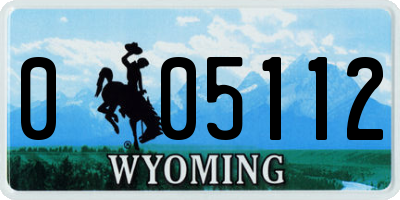 WY license plate 005112