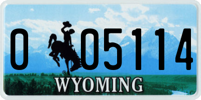 WY license plate 005114