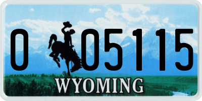 WY license plate 005115