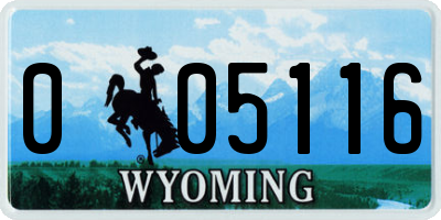 WY license plate 005116