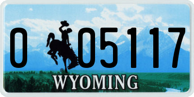 WY license plate 005117