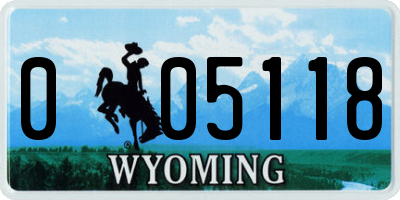 WY license plate 005118