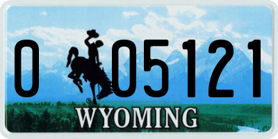 WY license plate 005121