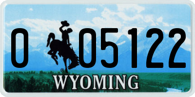 WY license plate 005122