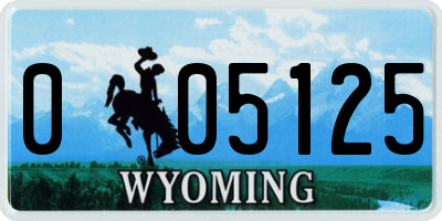 WY license plate 005125