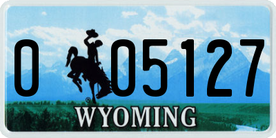 WY license plate 005127