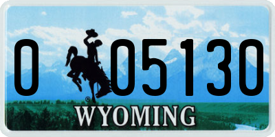 WY license plate 005130