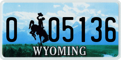 WY license plate 005136