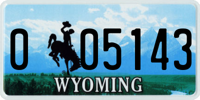 WY license plate 005143
