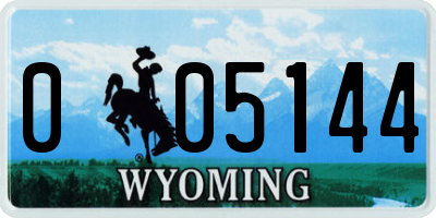 WY license plate 005144