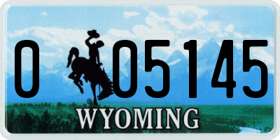 WY license plate 005145