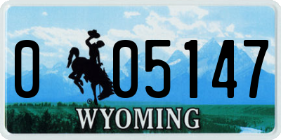 WY license plate 005147