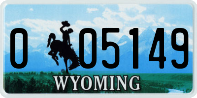 WY license plate 005149