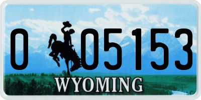 WY license plate 005153