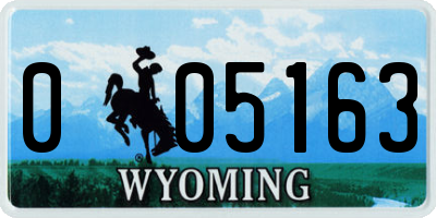 WY license plate 005163