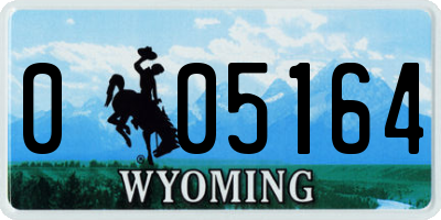 WY license plate 005164