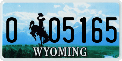 WY license plate 005165