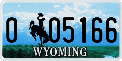 WY license plate 005166