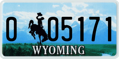 WY license plate 005171